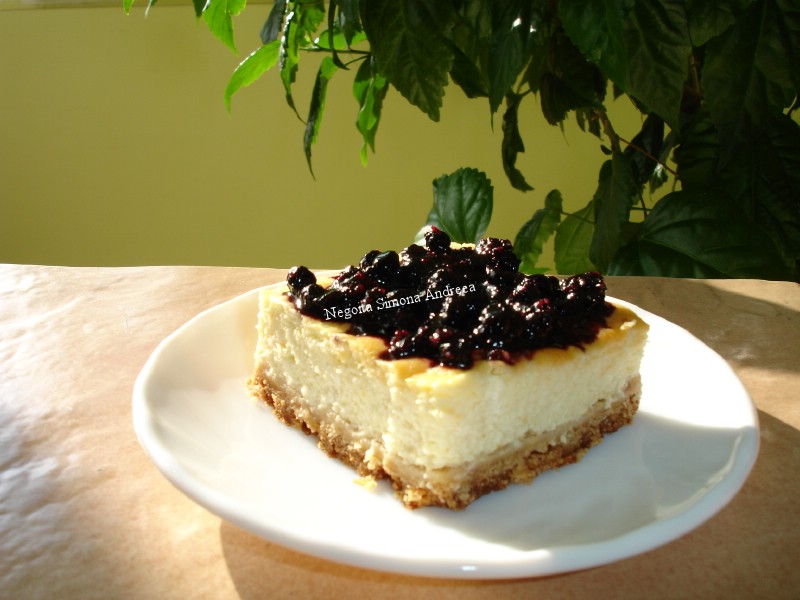 Cheesecake cu dulceata de afine