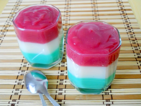 Panna cotta tricolora