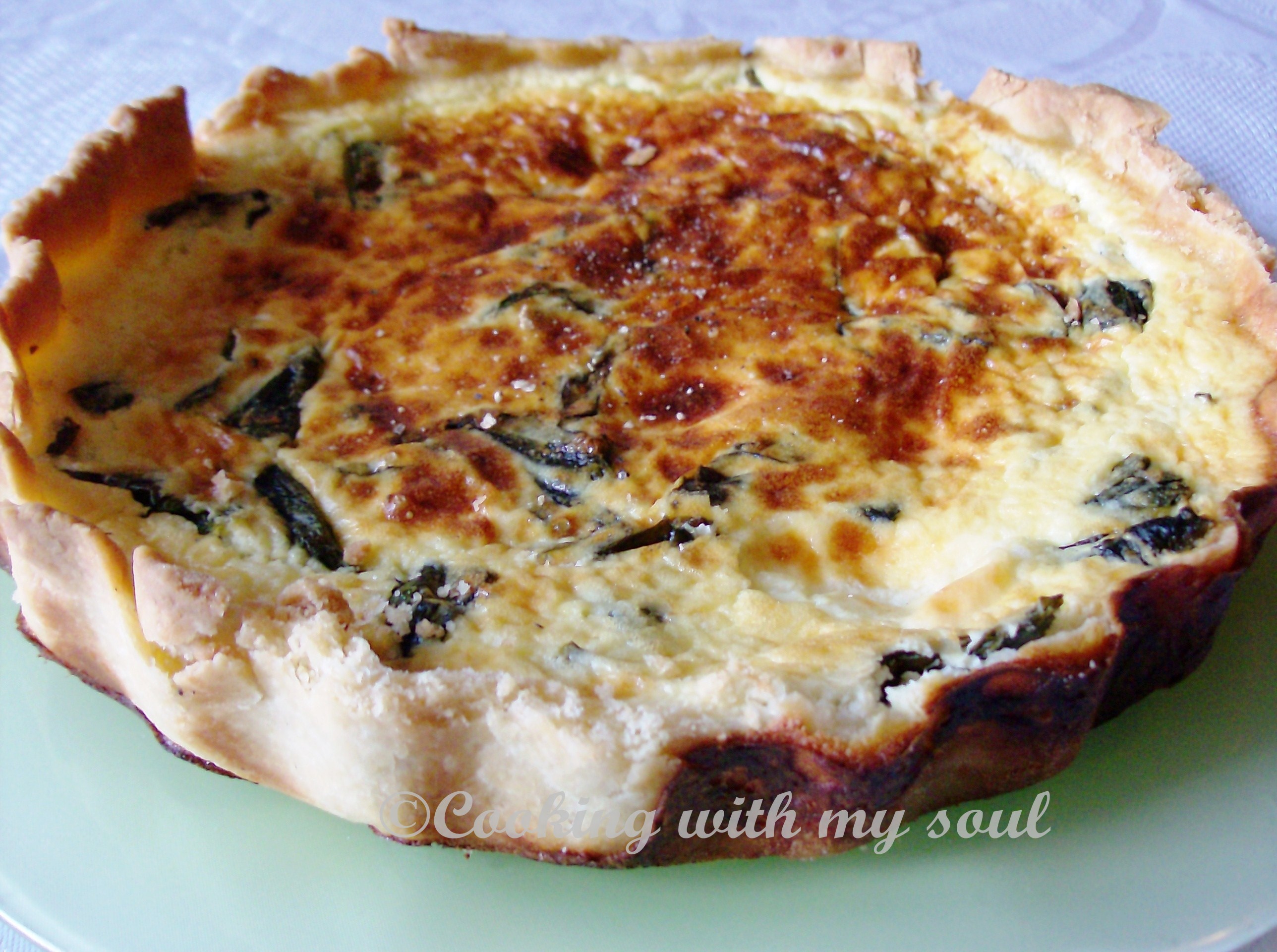 Quiche cu leurda si branza de burduf