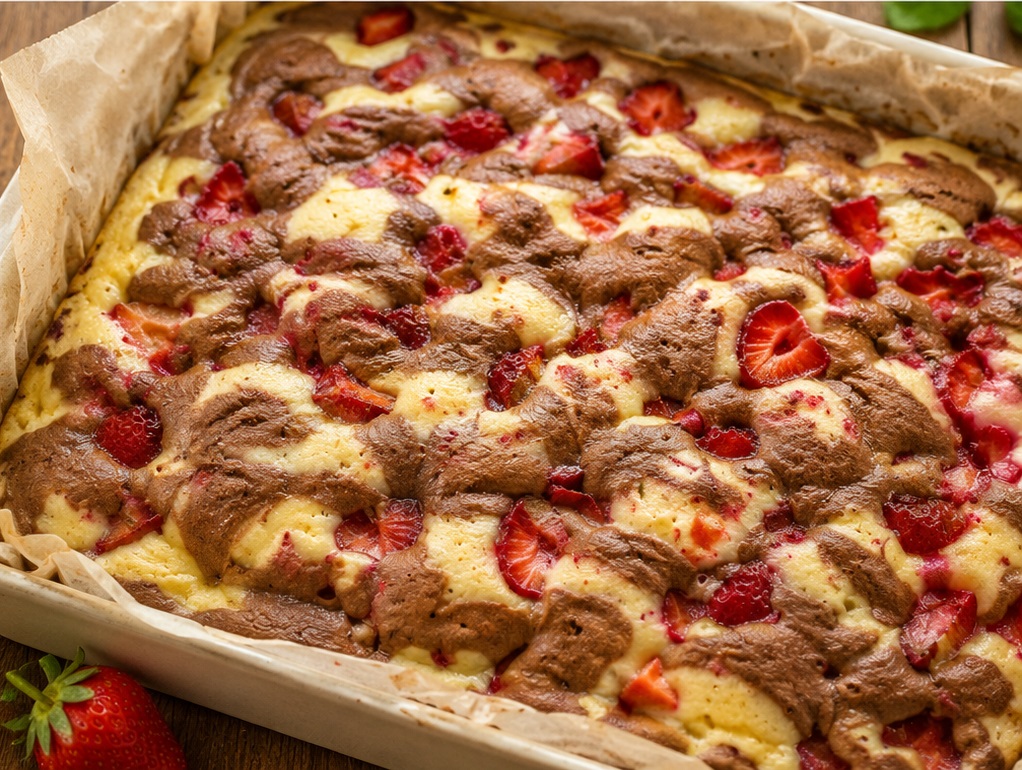 Pandispan cu capsuni si cacao