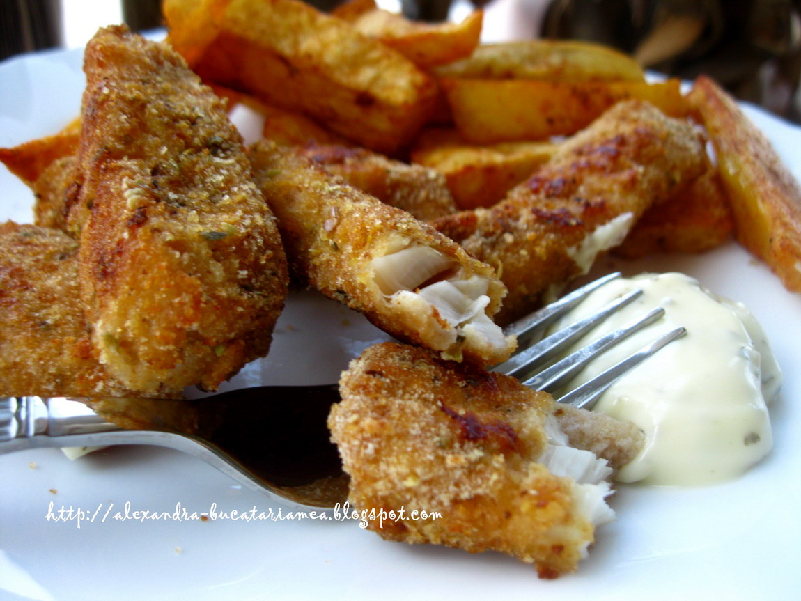 Fish fingers cu wedges