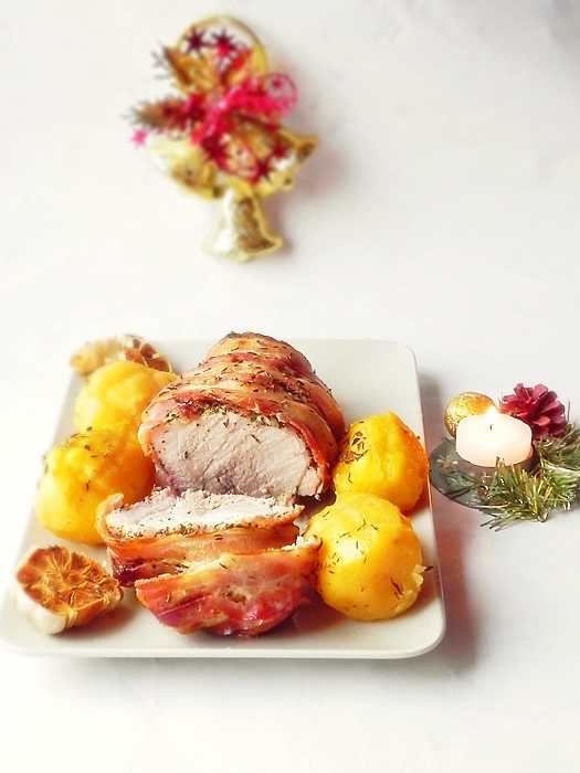 Pulpa de porc in bacon