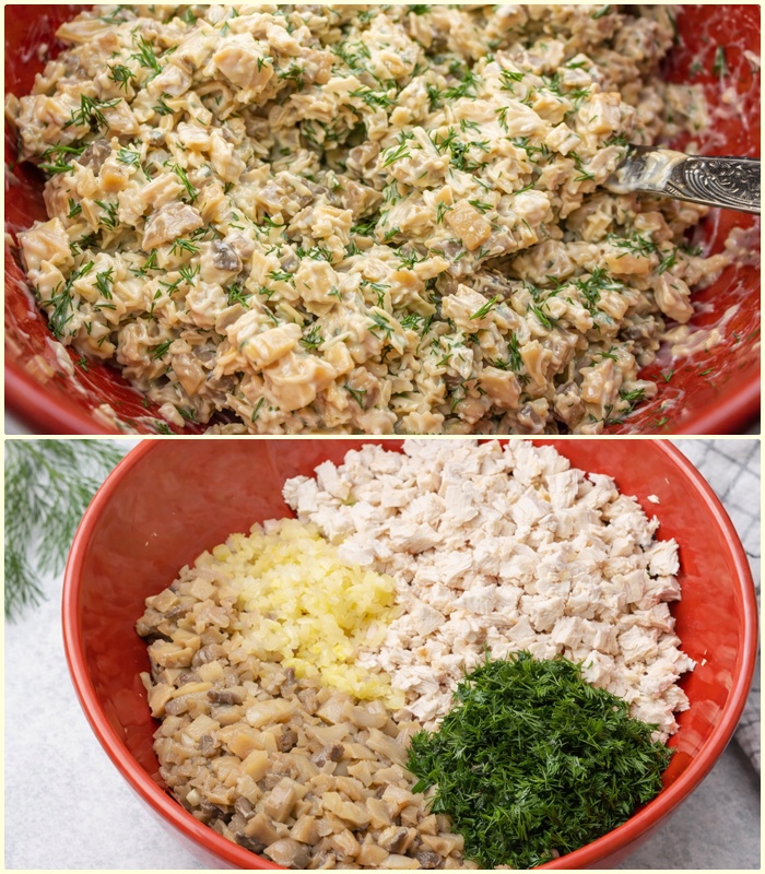 Salata de ciuperci si pui