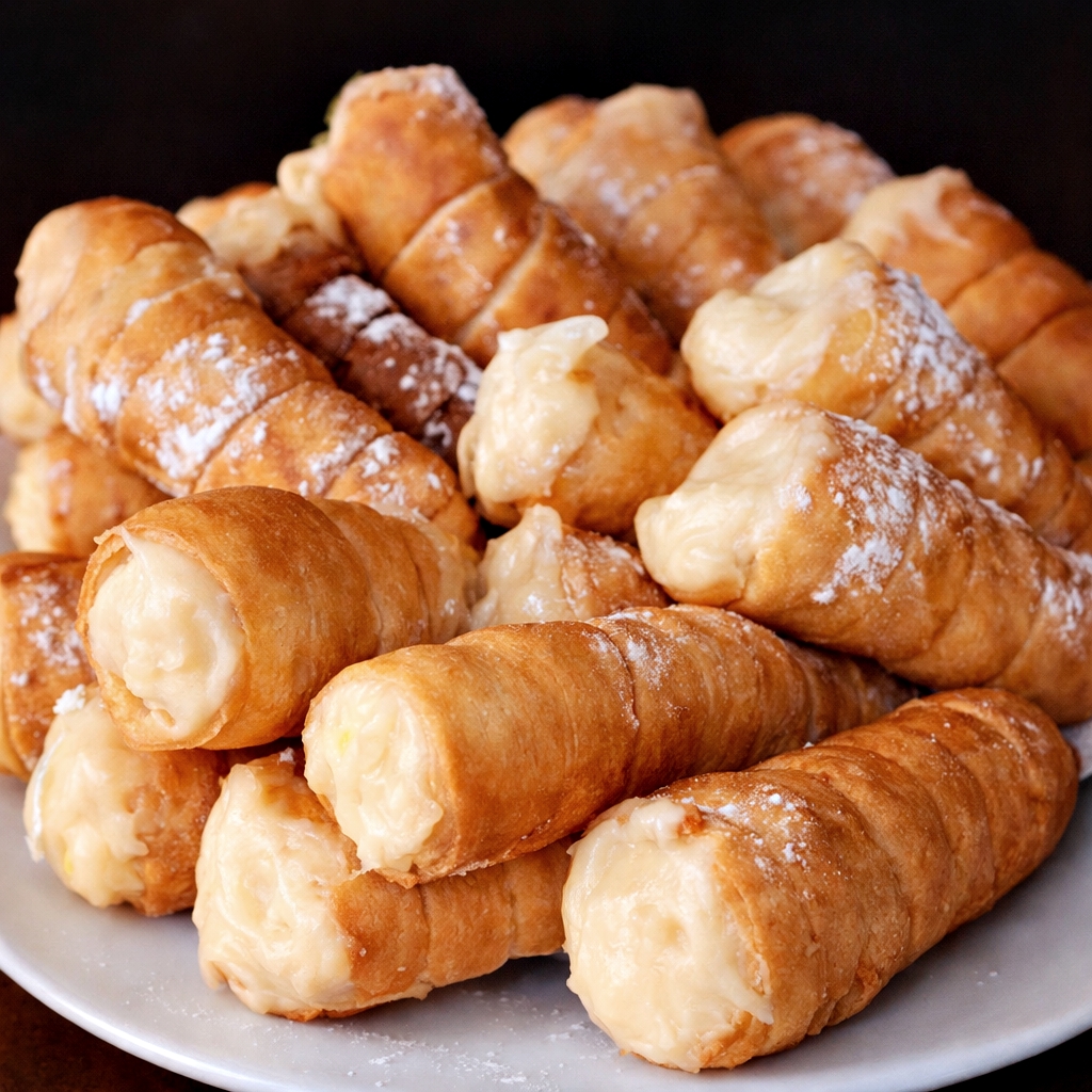 Desert Rulouri cu crema de vanilie, mai bune decat cele de la cofetarie