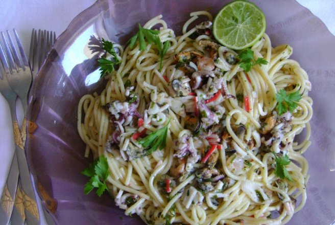 Spaghete cu fructe de mare