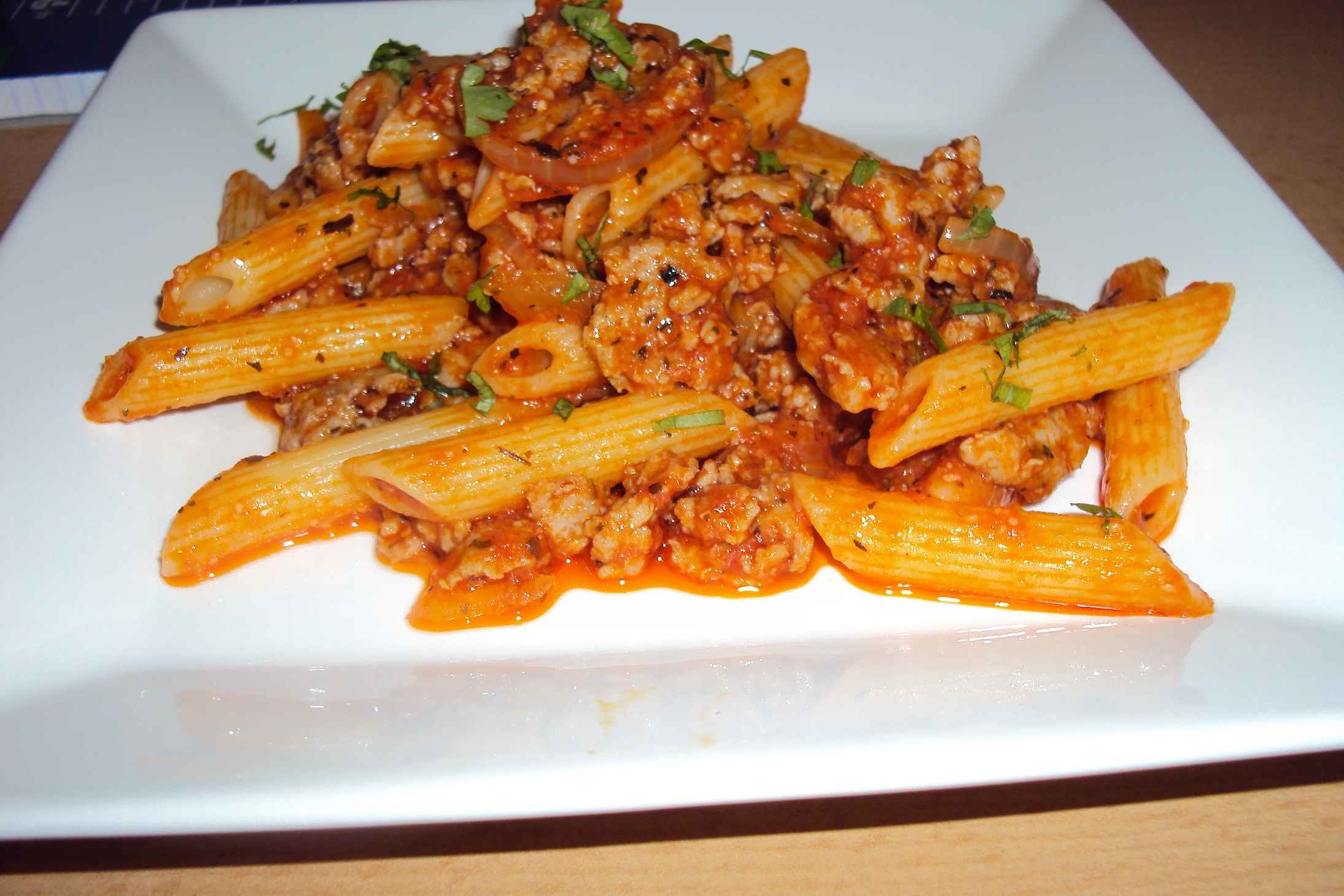 Penne cu carne tocata