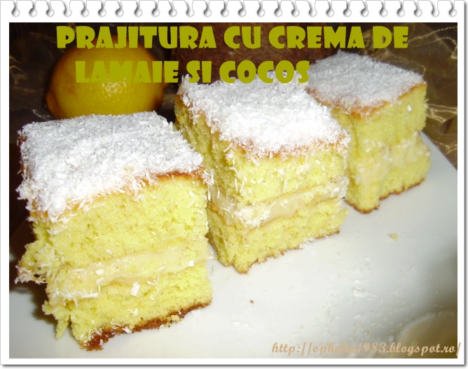 Prajitura cu crema de lamaie si cocos