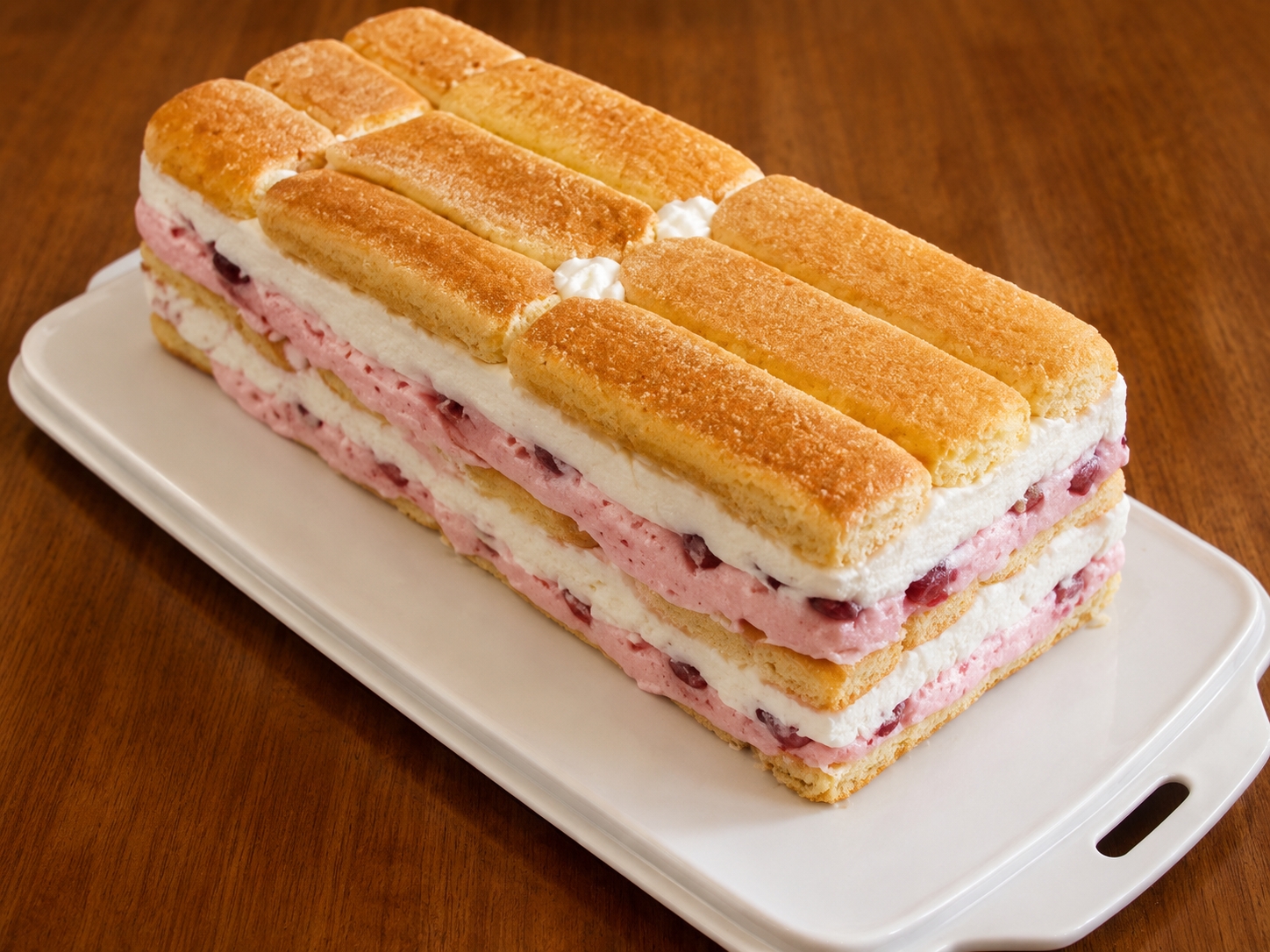 Tort de vara cu piscoturi si capsuni