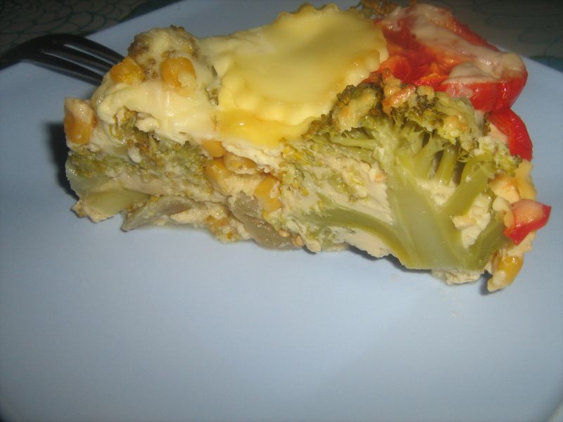 Gratin de broccolli si porumb cu miez de lapte