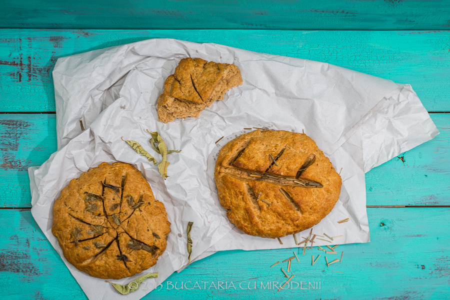 Focaccia cu ierburi, din faina de secara