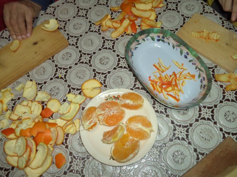Coaja de portocala confiata