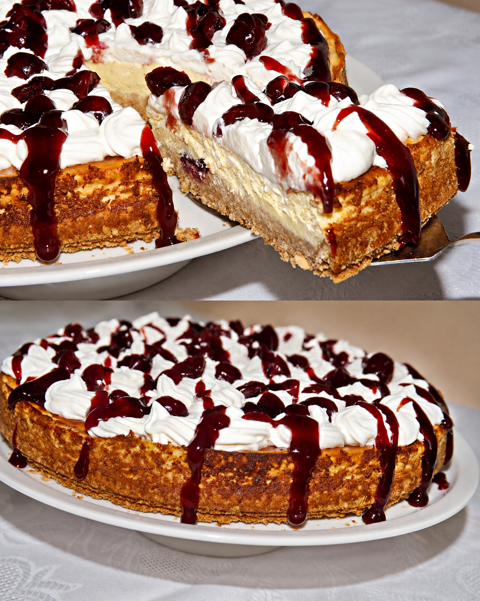 Desert cheesecake cu cirese