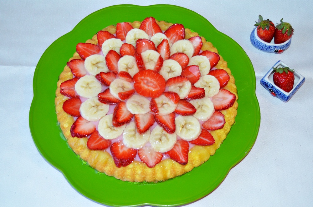 Tarta cu budinca si fructe reteta de desert de casa delicios