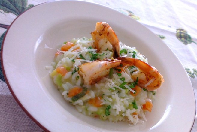 Risotto cu legume și creveti