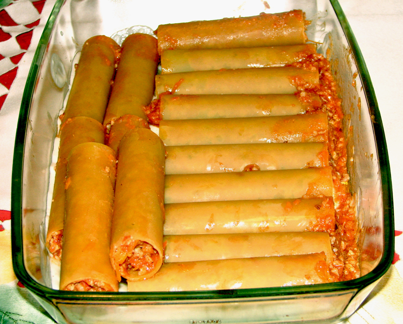 Cannelloni cu carne de curcan