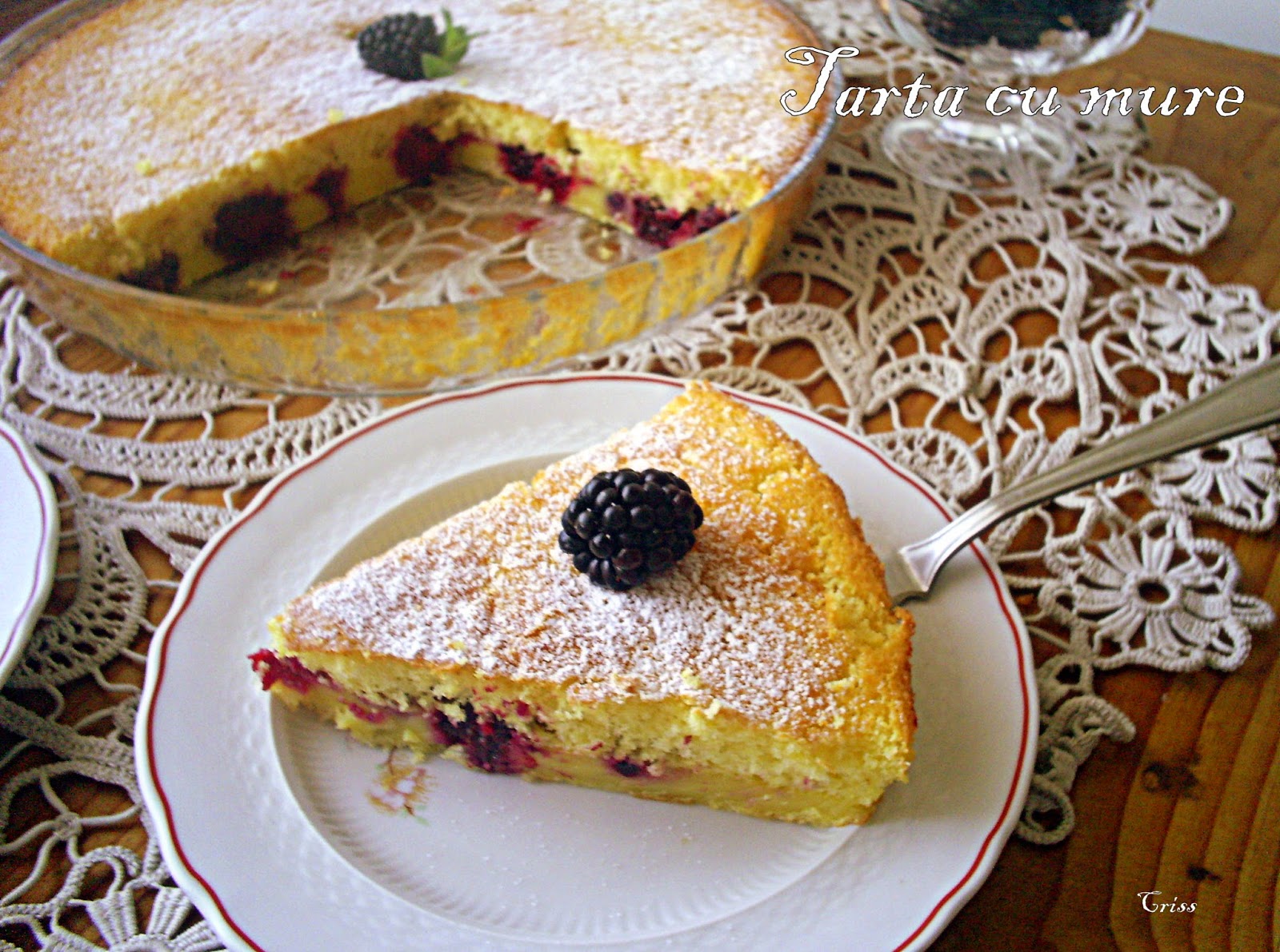 Tarta/clafoutis cu mure