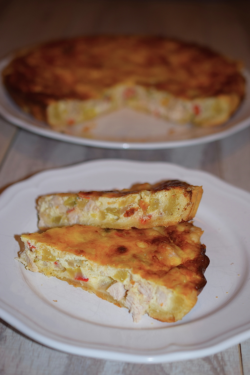 Quiche cu pui si legume