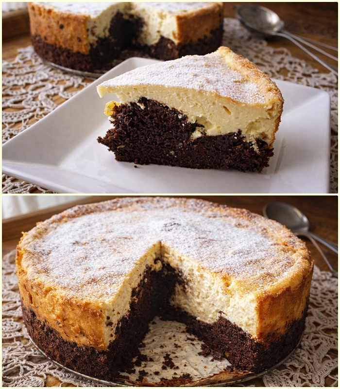 Prajitura (pasca) cu branza si ciocolata