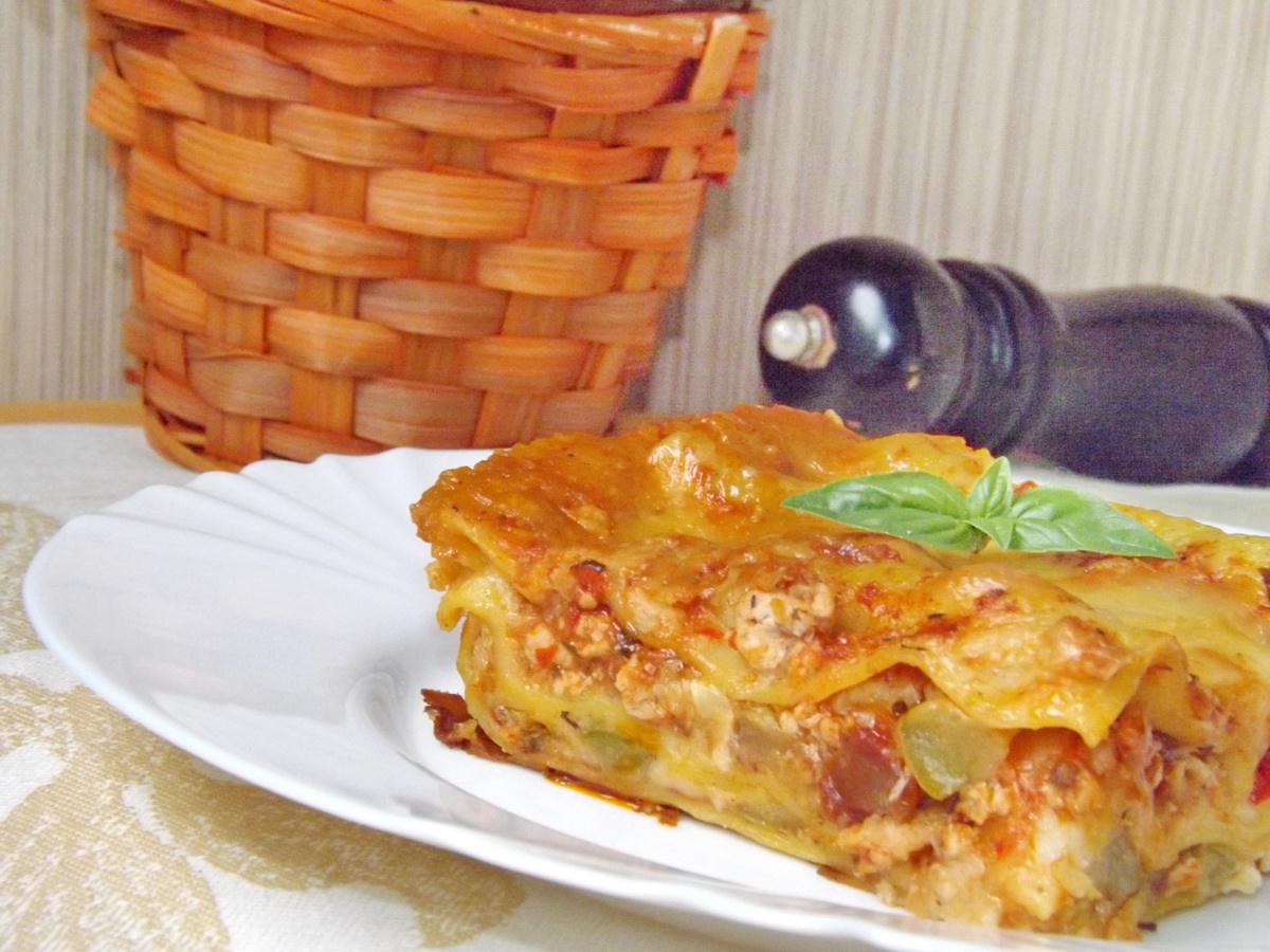 Lasagna cu piept de pui si dovlecel