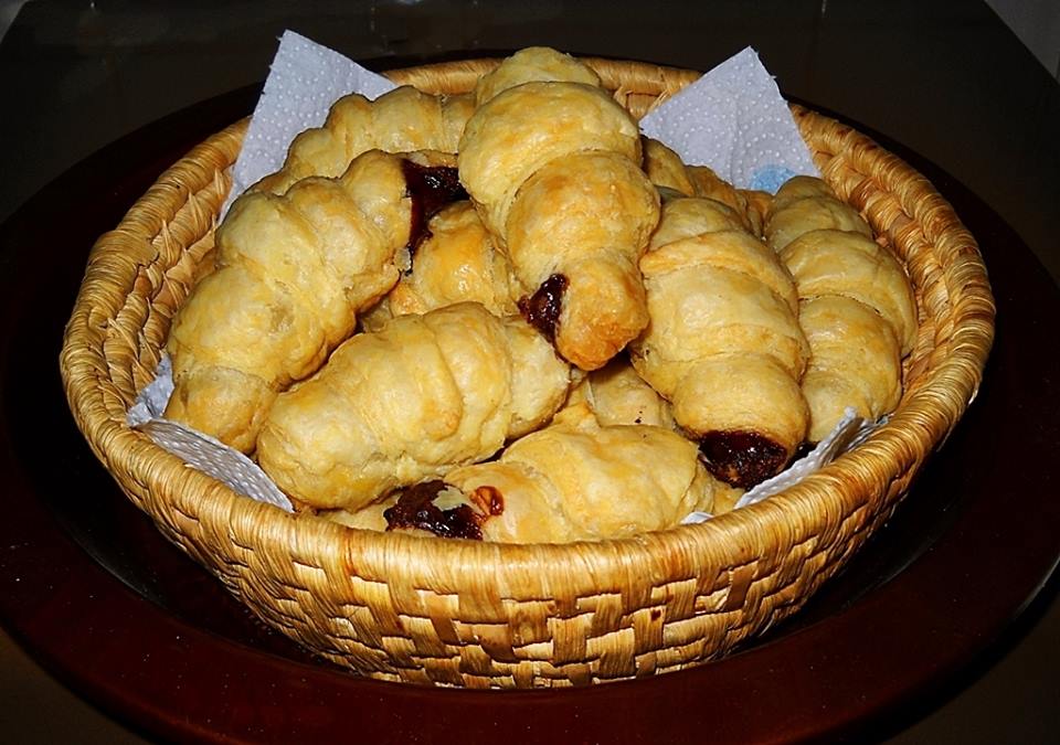 Mini croissante cu ciocolata