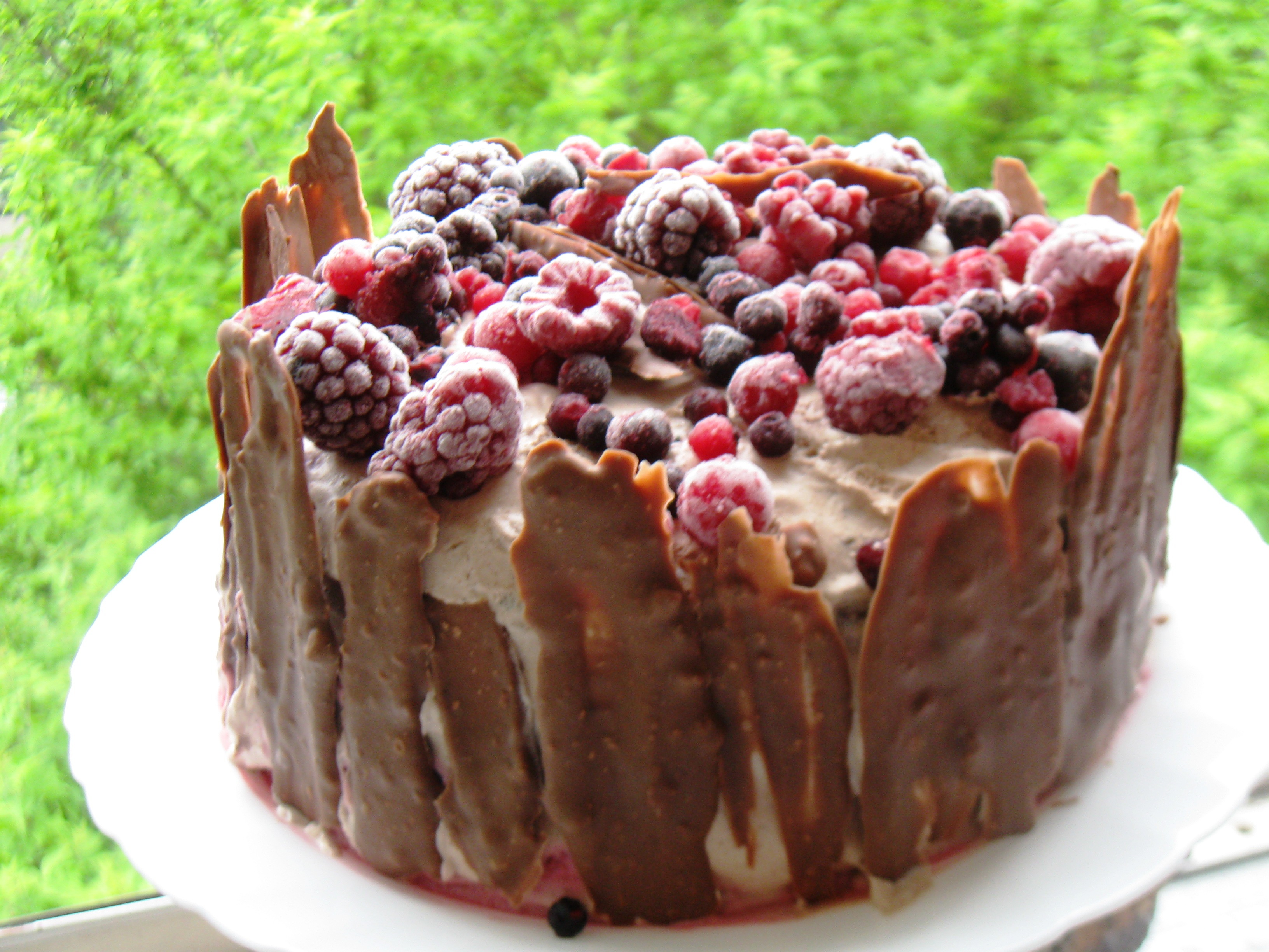 Tort cu fructe de padure si crema de ciocolata