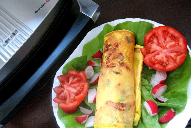 Omleta cu branza si legume la Panini Maker