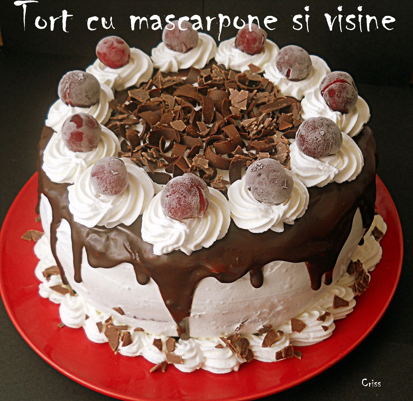 Tort cu mascarpone si visine