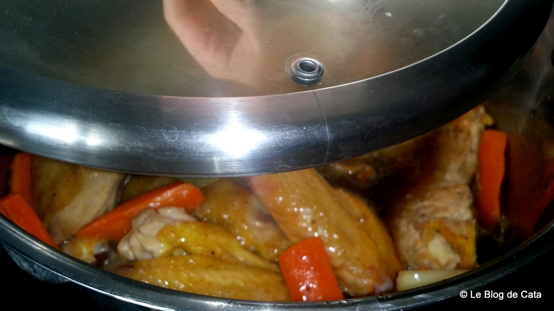 Pui in sos de bere neagra