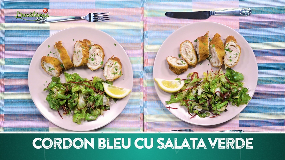 Cordon bleu cu salata verde