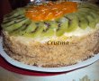 Desert tort cu crema de vanilie si fructe-6