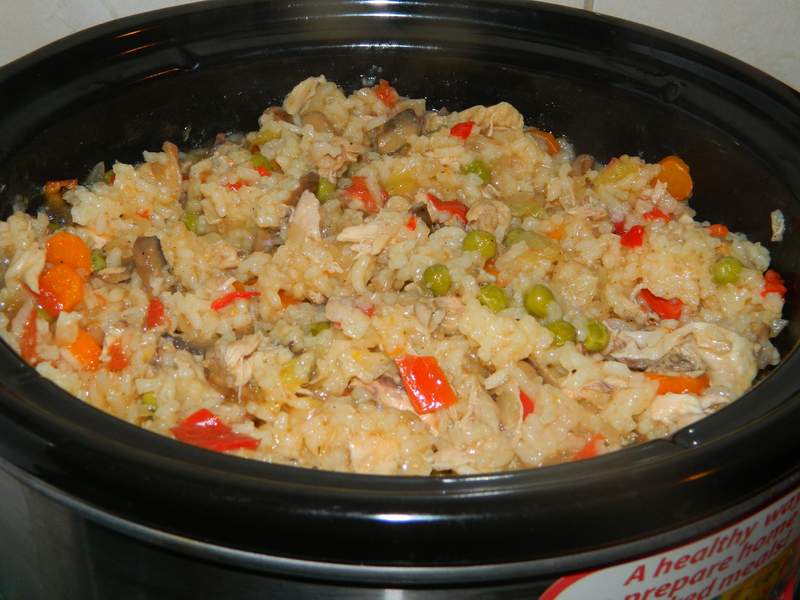 Pilaf cu pui si legume la slow cooker Crock-Pot