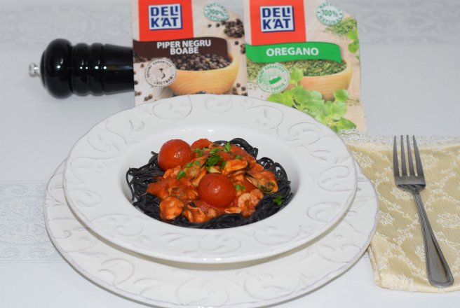 Paste negre cu fructe de mare