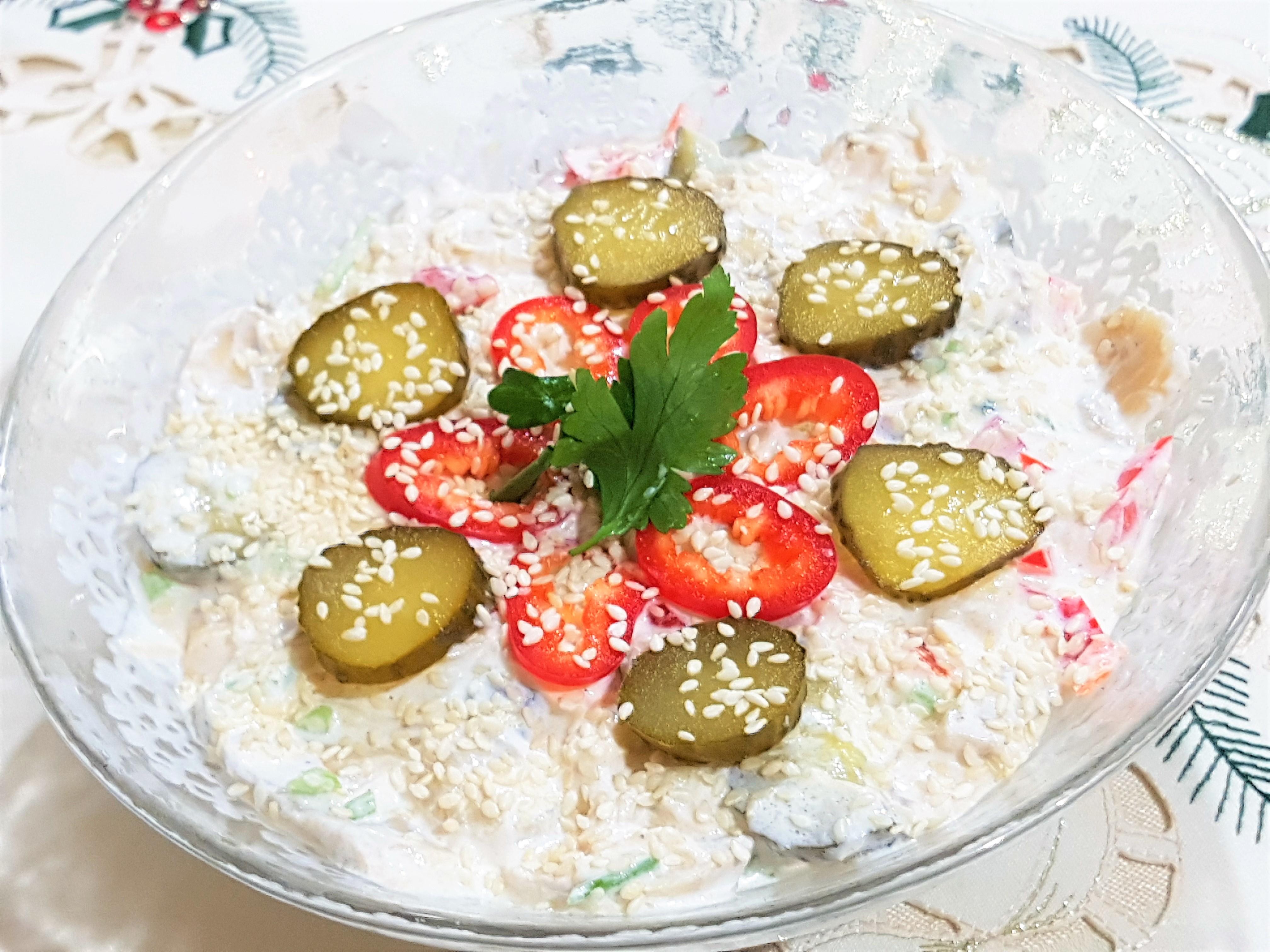 Salata de ciuperci cu pui si susan