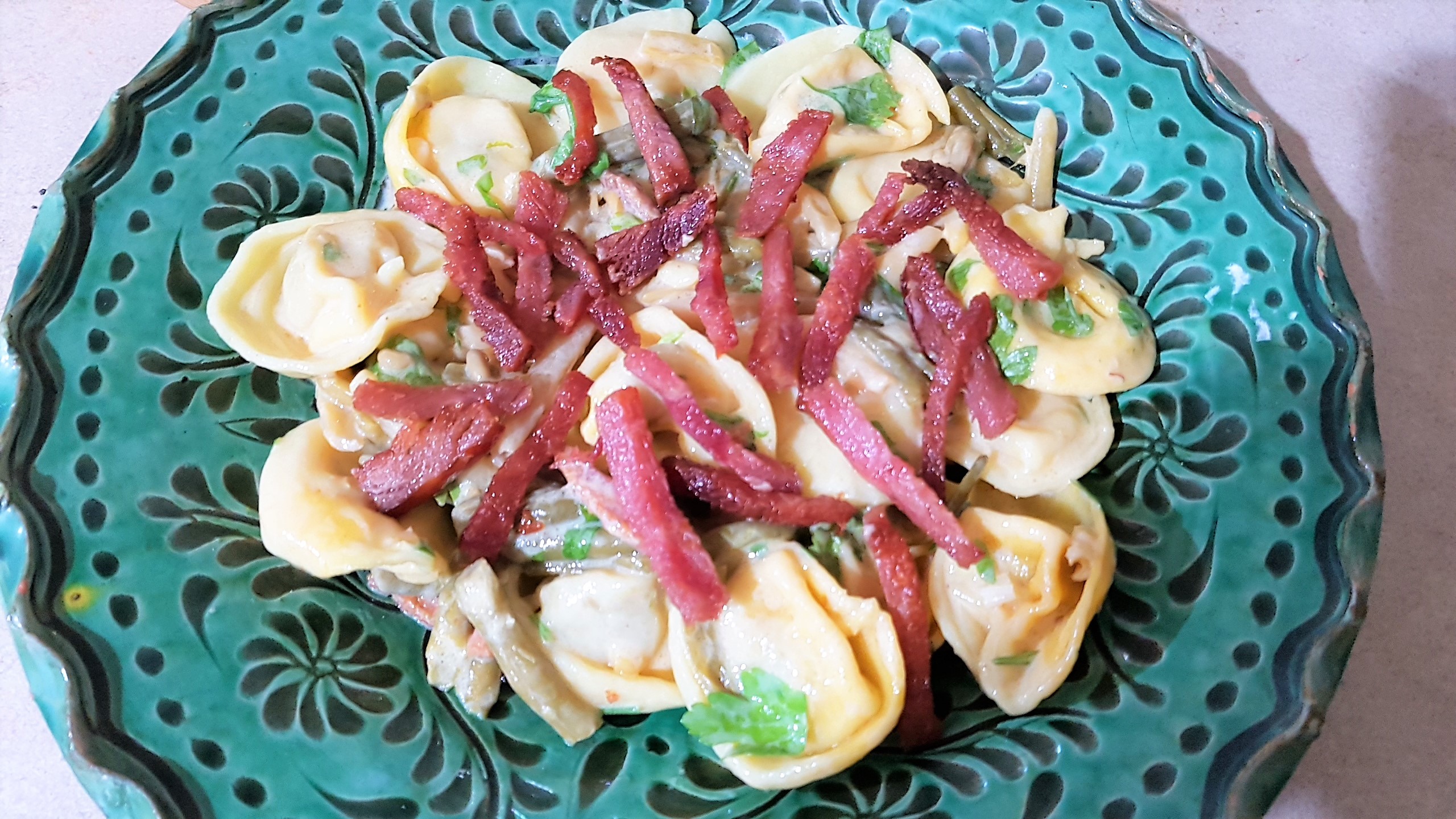 Tortellini cu sunculita si fasole verde