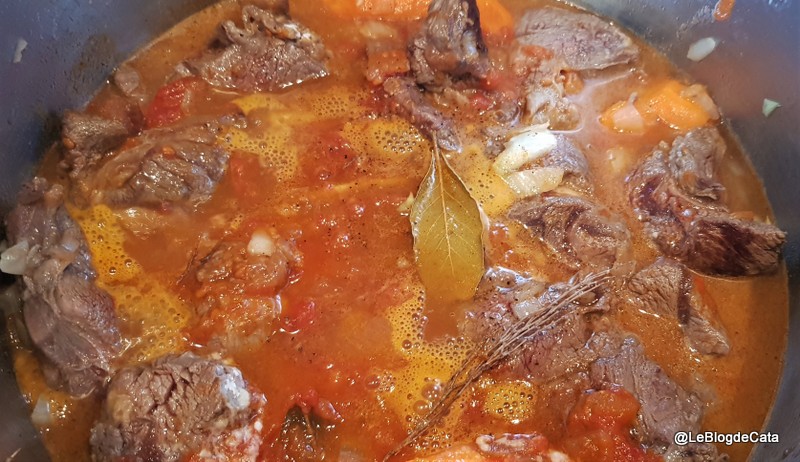 Mancarica de carne de vita cu morcovi si ciocolata /Estofado de carne