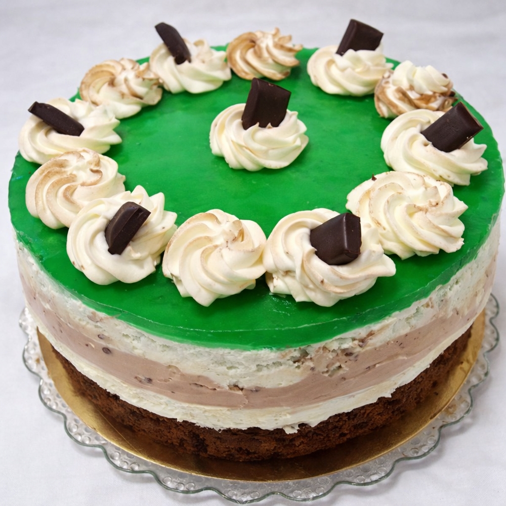 Desert cheesecake cu ciocolata si menta