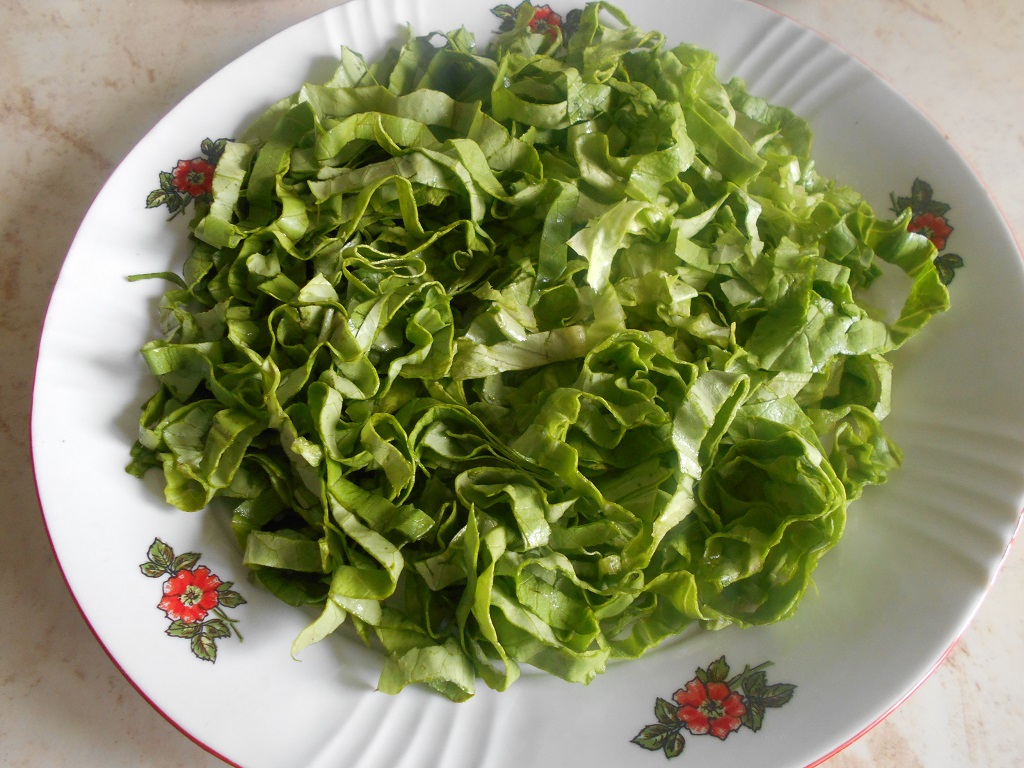 Salata cu tofu, ardei mini, ceapa verde si rosii cherry