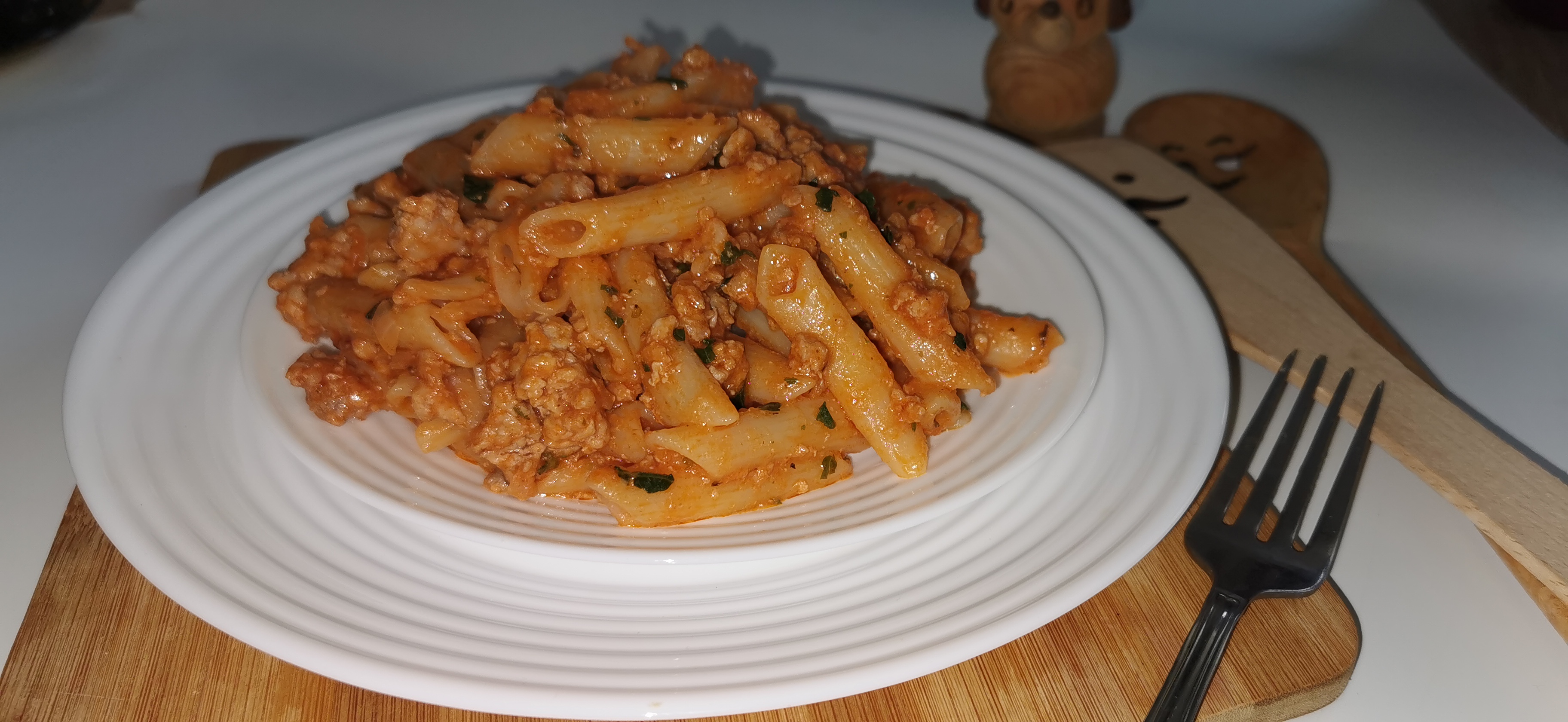 Penne cu carne tocata