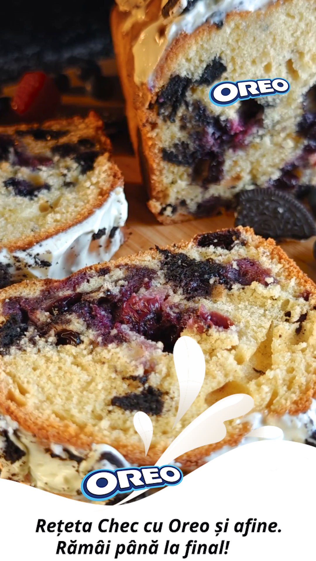 Chec cu Oreo și afine - Deliciu pufos și aromat