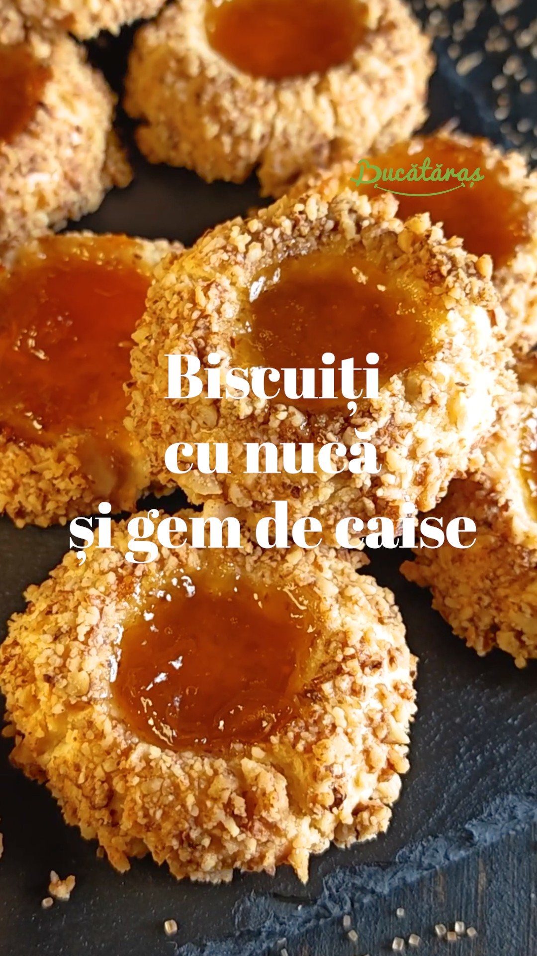 Biscuiți cu nucă și gem - Delicioși și ușor de făcut