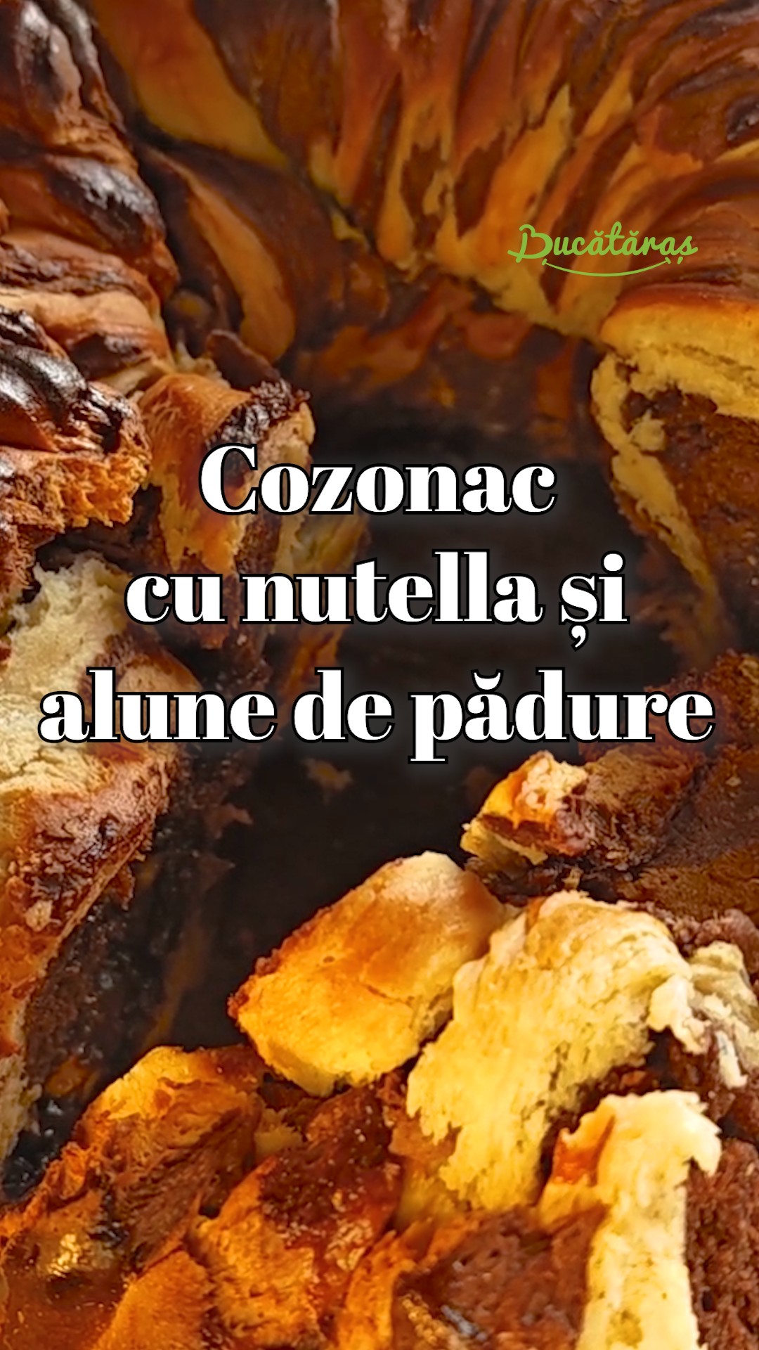 Cozonac bicolor cu Nutella și alune de pădure – rețetă de casă perfectă